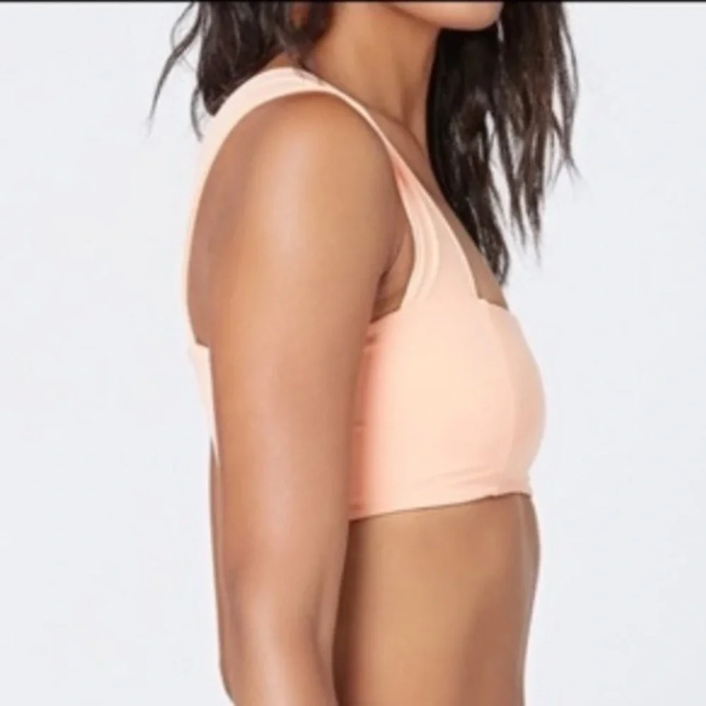 L*Space Swim Parker Peach Square Neck,‎ Wide Strap, V-Back, Bikini Top XL NWOT